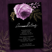 Gothic Floral Wedding Accommodding Enclosure Car Informatiekaartje