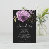 Gothic Floral Wedding Accommodding Enclosure Car Informatiekaartje (Staand voorkant)
