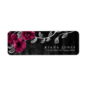Gothic Floral Wedding Burgundy ID866 Etiket (Voorkant)