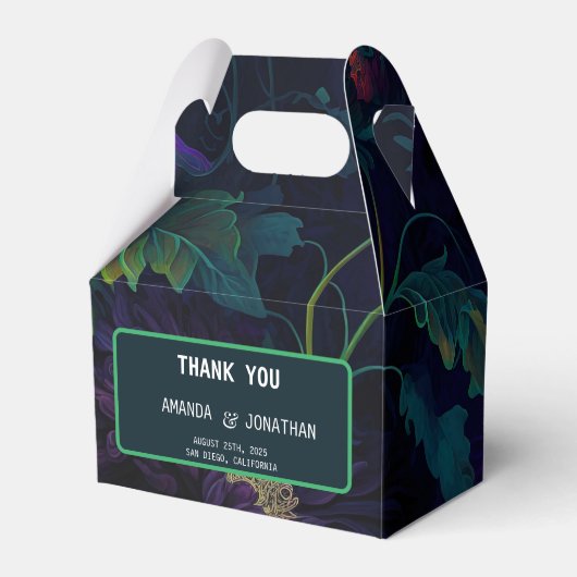 Gothic Floral Wedding Favor Box Bedankdoosjes (Voorkant Zijde)