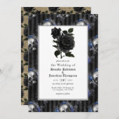  Gothic Floral Wedding Foto Kaart (Voorkant / Achterkant)