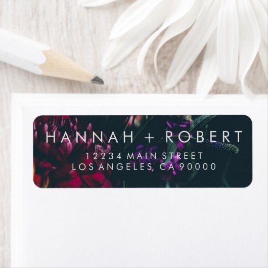 Gothic Floral Wedding Labels (Insitu)