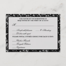 Gothic Flourish Black & Grey Response Kaart