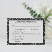 Gothic Flourish Black & Grey Response Kaart (Staand voorkant)