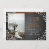 Gothic Flourish Halloween Holiday Dark Wedding Bedankkaart (Voorkant)