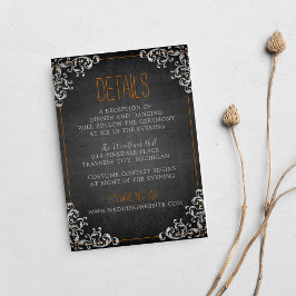 Gothic Flourish Halloween Holiday Dark Wedding Informatiekaartje