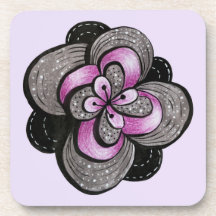 Gothic Flower Paars Black Abstract Floral