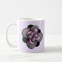 Gothic Flower Paars Black Abstract Floral