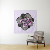 Gothic Flower Paars Black Abstract Floral Wandkleed (In Situ (horizontaal))