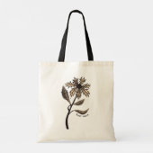 Gothic Flower Retro  Ink Red Black Naam Tote Bag (Achterkant)
