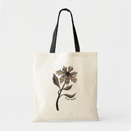 Gothic Flower Retro  Ink Red Black Naam Tote Bag