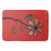 Gothic Flower Retro  Ink Red en Black Name Badmat (Voorkant)