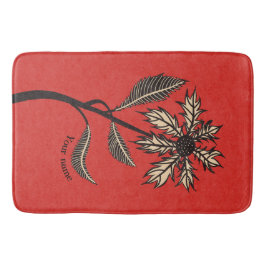 Gothic Flower Retro  Ink Red en Black Name Badmat