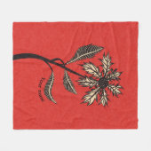 Gothic Flower Retro  Ink Red en Black Name Fleece Deken (Voorkant (Horizontaal))