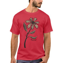 Gothic Flower Retro  Ink Red Text T-S