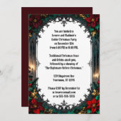 Gothic Flowers and Frame Christmas Party Kaart (Voorkant / Achterkant)