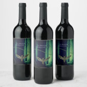 Gothic Forest Moth Wedding Wijn Etiket (Flessen)