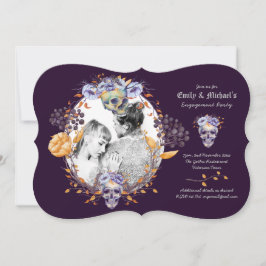 Gothic FOTO Bruiloft/Verloving Paarse Schedels Kaart