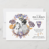 Gothic FOTO Bruiloft/Verloving Paarse Schedels Kaart (Voorkant)