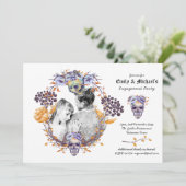 Gothic FOTO Bruiloft/Verloving Paarse Schedels Kaart (Staand voorkant)