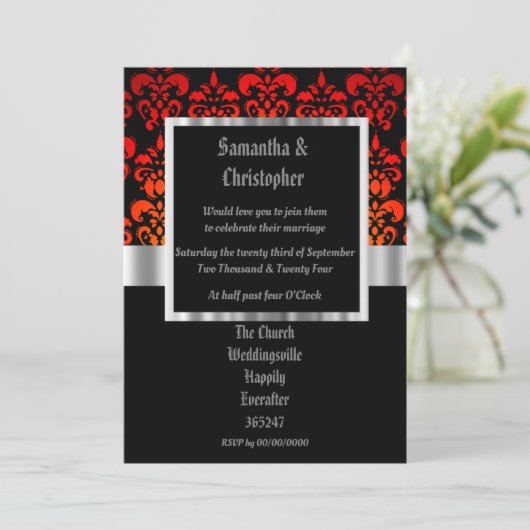 Gothic foto template wedding uitnodiging (Staand voorkant)