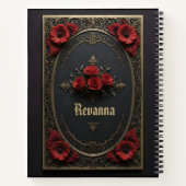 Gothic Frame with Red Flowers Notitieboek (Achterkant)