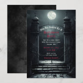 Gothic Full Moon Halloween Invitation Kaart (Voorkant / Achterkant)