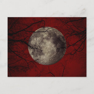 Gothic Full Moon met slingerende bomen Briefkaart