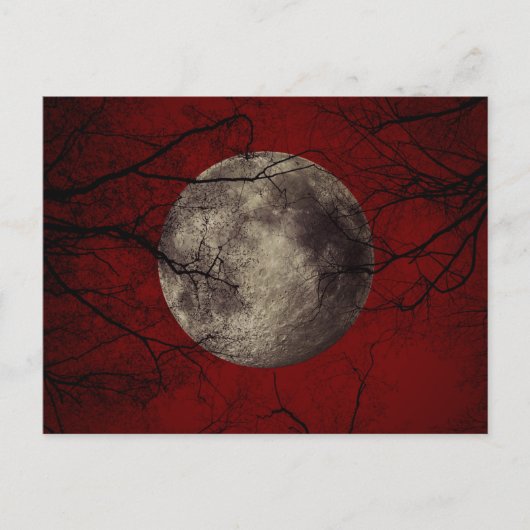 Gothic Full Moon met slingerende bomen Briefkaart (Voorkant)