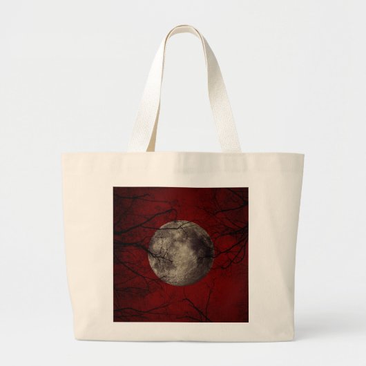 Gothic Full Moon met slingerende bomen Grote Tote Bag (Voorkant)