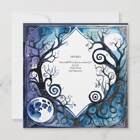 GOTHIC FULLMOON HANDFASTING UITNODIGINGEN CELTIC (Achterkant)