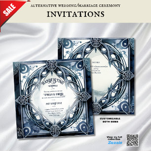 GOTHIC FULLMOON HANDFASTING UITNODIGINGEN CELTIC