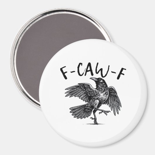 Gothic Funny F Caw F Crow Aesthetic Casual Look Magneet (Voorkant / Achterkant)