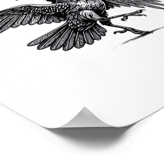 Gothic Funny F Caw F Crow Aesthetic Casual Look Poster (Hoek)