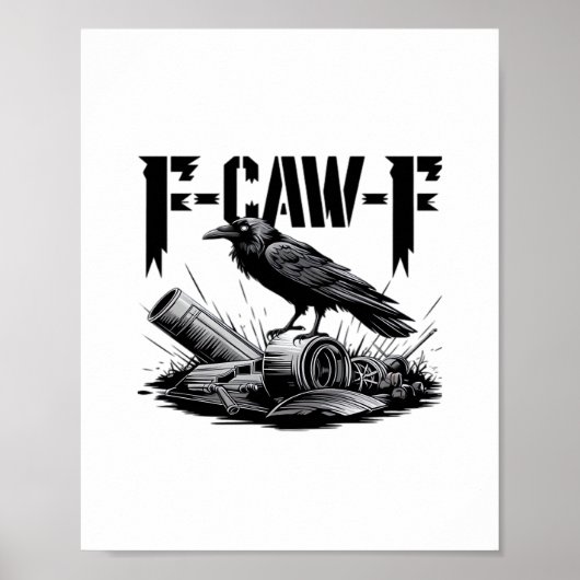 Gothic Funny F Caw F Crow Aesthetic Casual Look Poster (Voorkant)