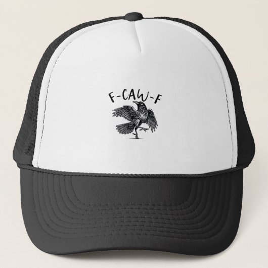 Gothic Funny F Caw F Crow Aesthetic Casual Look Trucker Pet (Voorkant)