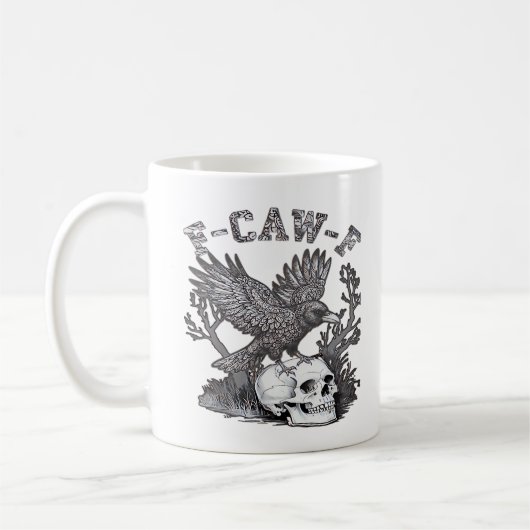 Gothic Funny F-Caw-F Humor Crow Essential Retro St Koffiemok (Links)