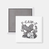 Gothic Funny F-Caw-F Humor Crow Essential Retro St Magneet (Voorkant / Achterkant)