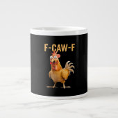 Gothic Funny Humor Crow F-Caw-F Grote Koffiekop (Voorkant)