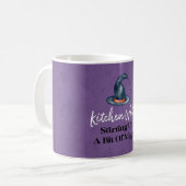 Gothic Funny Kitchen Witch Halloween Coffee Mok (Voorkant links)