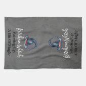 Gothic Funny Kitchen Witch Halloween Kitchen Towel Theedoek (Horizontaal)