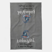Gothic Funny Kitchen Witch Halloween Kitchen Towel Theedoek (Verticaal)