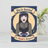 Gothic Gamer Girl Slapepover Kaart (Staand voorkant)