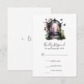Gothic Garden Bench Handfasting RSVP Kaartje (Voorkant / Achterkant)