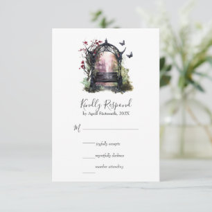 Gothic Garden Bench Handfasting RSVP Kaartje
