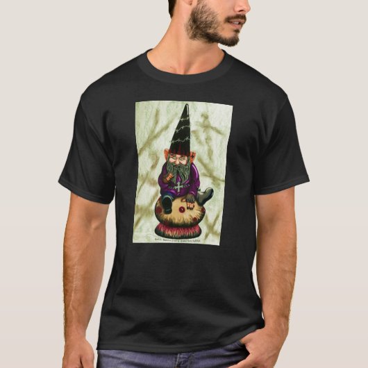 Gothic Garden Gnome & Mushroom T-shirt (Voorkant)