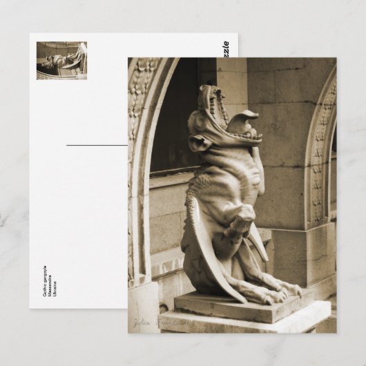 Gothic gargoyle briefkaart (Voorkant / Achterkant)