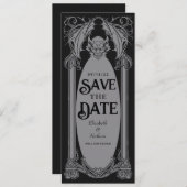Gothic Gargoyle Halloween Bruiloft Save the Date Kaart (Voorkant / Achterkant)
