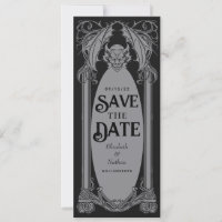 Gothic Gargoyle Halloween Bruiloft Save the Date