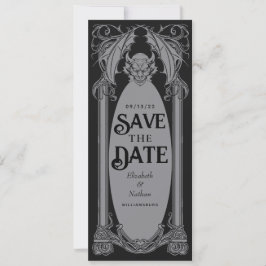Gothic Gargoyle Halloween Bruiloft Save the Date Kaart